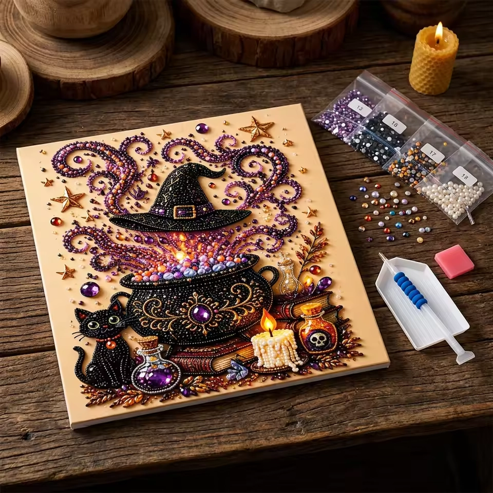 Creative Kit High-Gloss Beads for Halloween Party Decoration DIY Pearl Art Set Kids Family Craft Activity