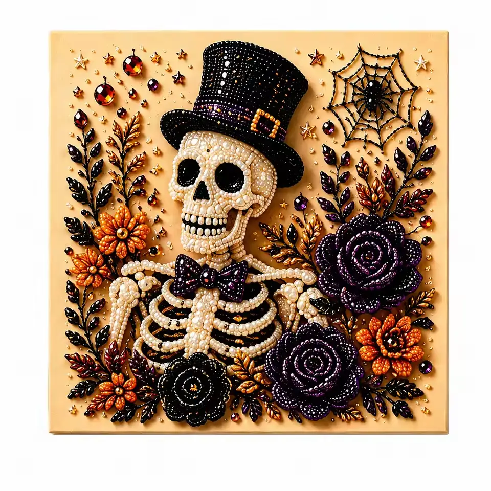 Creative Kit High-Gloss Beads for Halloween Party Decoration DIY Pearl Art Set Kids Family Craft Activity